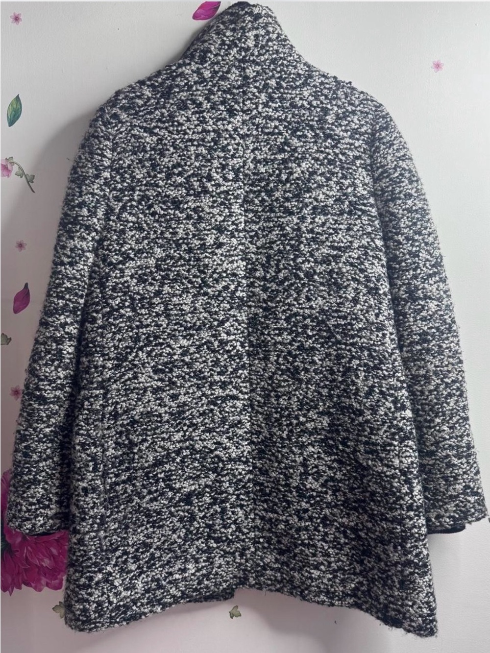 J. Crew Black and White Bouclé Zip-Front Pea Coat - Picture 7 of 7